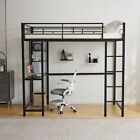 Metal Loft Bed Frame for Juniors & Adults Metal Loft Bed Twin Size with Desk