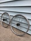 BMX Spoke 20 Rear / Front Wheel Rims Mags Blue Hubs No Axles Freestyle Old