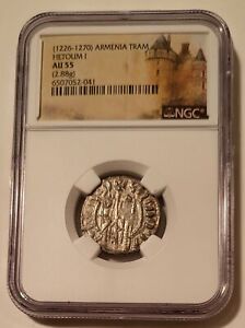 Armenia - Middle Ages - Hetoum I 1226-1270 Silver Tram AU55 NGC