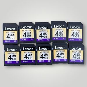 Lot of 10 Lexar 4gb SDHC Memory Cards - 4 gb Class 4