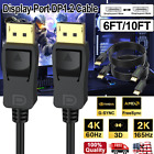 2 X 1 Display Port to Display Port DP Cable Male 4K High Speed UHD Video Audio