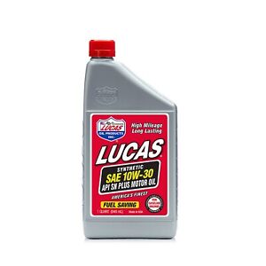 Lucas 10050 Full Synthetic High Mileage 10W-30 Motor Oil 1 Quart Bottle