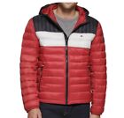 NWT Tommy Hilfiger Men Quilted Color Blocked Hooded  Puffer Jacket Size L $195