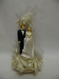 Vintage Wedding Cake Topper 9 Inches Tall