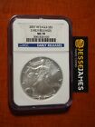 2007 W BURNISHED SILVER EAGLE NGC MS70 EARLY RELEASES BLUE LABEL