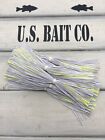 Bass Jig Spinnerbait Skirts Living Rubber Lot Of 10 Color White Chartreuse