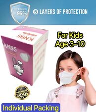 100/20 Pcs White KN95 Protective 5 Layer Kids Face Mask BFE 95% Disposable Masks