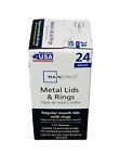 24pc Mainstays Metal Lids & Rings Regular Mouth 2.75