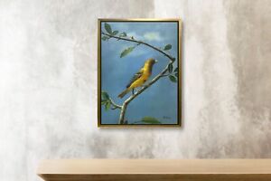 New ListingNY Art-Original Oil Painting of a Bird on Canvas 12x16 Framed