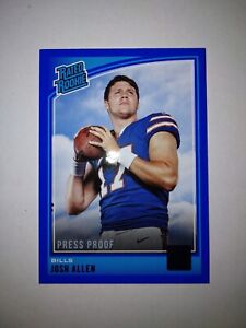 2018 NFL Panini Donruss Josh Allen Press Proof Blue Rated Rookie RC #304 Bills