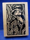 STAMP FRANCISCO EXOTIC WOMAN Artsy RUBBER STAMP WOOD MTD