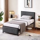 Upholstered Bed Frame Twin Queen Full Size Metal Platform Bed with Headboard