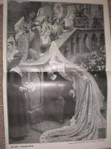 Alain Chartier from Edmund Blair Leighton 1905 large old print