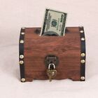 Wooden Piggy Bank Storage Box with Lock Coin Treasure Chest Case Home Decor