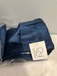 LOT OF 2…Project 62 - Navy/Teal - Velvet Blackout Curtain Panel 84L x 54W - NWT