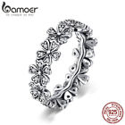 Bamoer Shine 925 Sterling Silver Ring Contracted Daisy With CZ For Women Jewelry