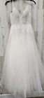 LULUS LUXE BRIDAL In Amazement White Tulle Embroidered Sleeveless Gown Size 6