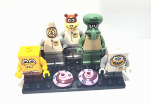 LEGO SpongeBob Minifigure Lot 5 Minifigures Plus Stand & accessories Actual  Pic