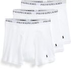 POLO RALPH LAUREN Mens Classic Fit White Cotton Boxer Briefs, 3 Pack, M-L-XL