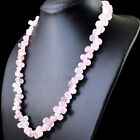 305.00 Cts Earth Mined Single Strand Pink Rose Quartz Beads Necklace NK 33E126