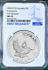 2024 Australia 1oz Silver Kookaburra NGC MS 70 $1 Coin KING CHARLES III EFFIGY