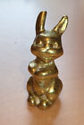 Antique Rabbit Old Gold Lustre Vintage Victorian Solid Brass Happy LOL Cute Nice