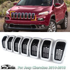 Front Hood Grille Insert For 2015 2018 Jeep Cherokee W/Black Hood Honeycomb Mesh (For: 2015 Jeep Cherokee Sport)