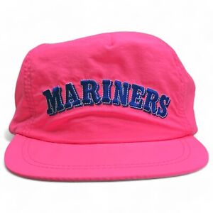 Vintage ORIGINAL Seattle Mariners Neon Pink Hat Snapback Gatorade Sponsored 1995