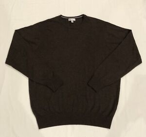Peter Millar Sweater Mens XL Brown Round Neck Wool Cotton Blend Pullover Sweater