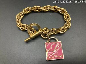 Estee Lauder Signed Pink Charm Breast Cancer Bracelet Beat Cancer Support VTG