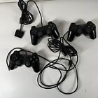 Lot Of 3 Broken Sony PlayStation 2 PS2 Black DualShock Controllers SCPH-10010