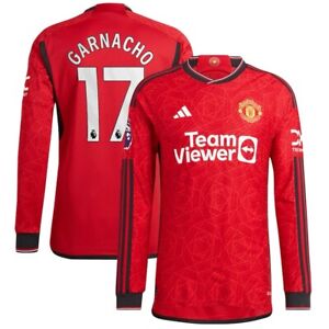 Garnacho #17 Manchester United Home Jersey (long sleeve) - Size S Mens , Premier
