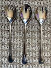 Vintage Silverplate Italy Salad Serving Forks and Spoon 9 inches Silver Plate