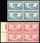 US Stamps # 649-50 MNH VF Blocks Of 4
