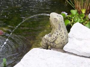 Sitting Frog Pond Spitter - Statue Only - water garden fountain toad gift decor