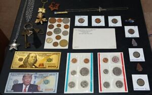 New ListingBig COIN LOT 72 Mint Sets COLLECTION Old Coins JEWELRY Arrowheads JUNK DRAWER