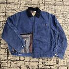 Vtg 1980s Carhartt Denim Detroit Jacket 8LJ Blanket Lined 40 Blue Jean Workwear