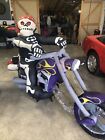 2006 Gemmy 8’ Skeleton Chopper Motorcycle Lighted Halloween Inflatable Airblown