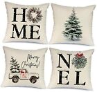 New ListingChristmas Decorations Pillow Covers 18x18 Set of 4, Home Noel Truck Christmas