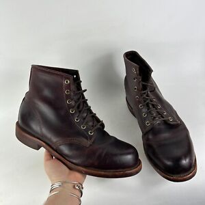 LLBean Chippewa Katahdin Iron Works men’s size 10.5 D red leather engineer boots