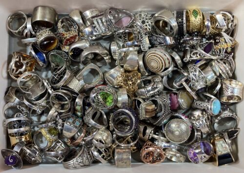 DESIGNER! LARGE! Sterling Silver Rings Wholesale Lot! 50g For One Low Price!
