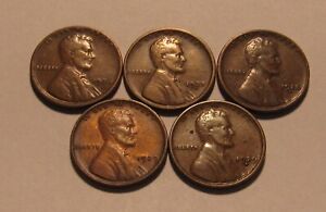 New Listing1926 D 1927 D 1928 D 1929 PD Lincoln Cent Penny - Mixed Condition - 76SA-2