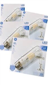 4 Pack of GE LED Picture Tube Light Bulb, Soft White, 4W, 450 Lumens, T10