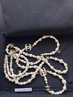 AUTHENTIC CHANEL NECKLACE FAUX PEARL CLASSIC LONG