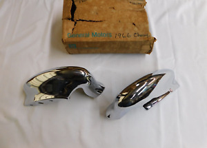NOS OEM GM 1966 Chevrolet Impala Front Bumper Ends Pair Chevy Bel Air Biscayne
