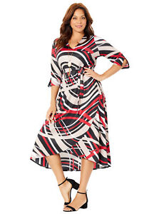 Catherines Women's Plus Size Easy Faux Wrap Dress