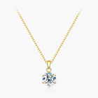 1-2CT D VVS1 Moissanite Pendant Necklace for Women S925 Sterling Silver Jewelry
