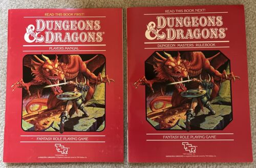 DUNGEONS AND DRAGONS Set 1 BASIC RULES Red Box TSR D&D 2,Manuals 1988 Copyright