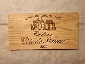 1 Rare Wine Wood Panel Château Côte de Baleau Vintage CRATE BOX SIDE 3/24 302
