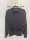 Vintage John Ashford Sweater Mens Cardigan Wool Cobain Bomber Button Grandpa S